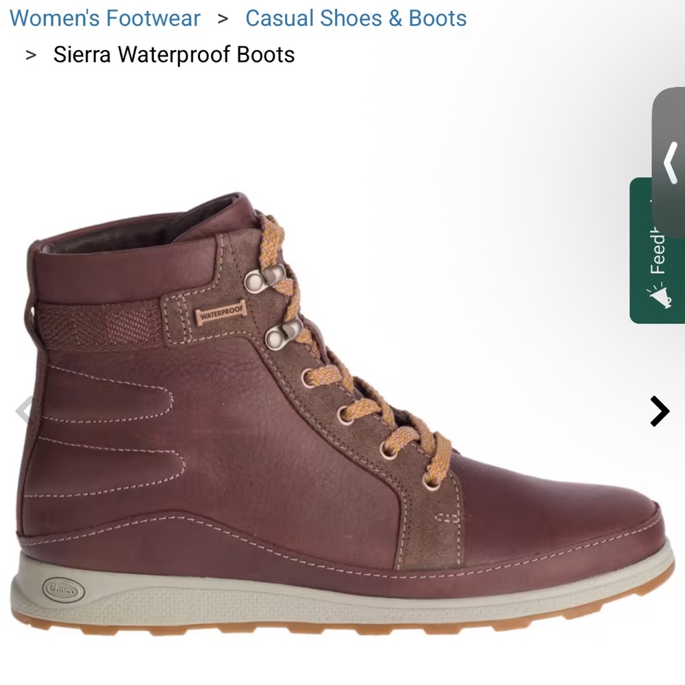 CHACO Women’s Waterproof Sierra Boots Size 8